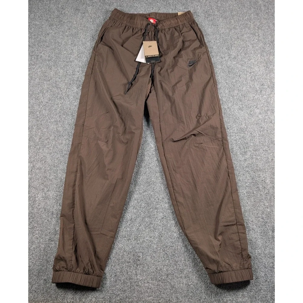 Nike Tech Mens Woven Taper Leg Pants sz Small‎ Brown Performance NWT